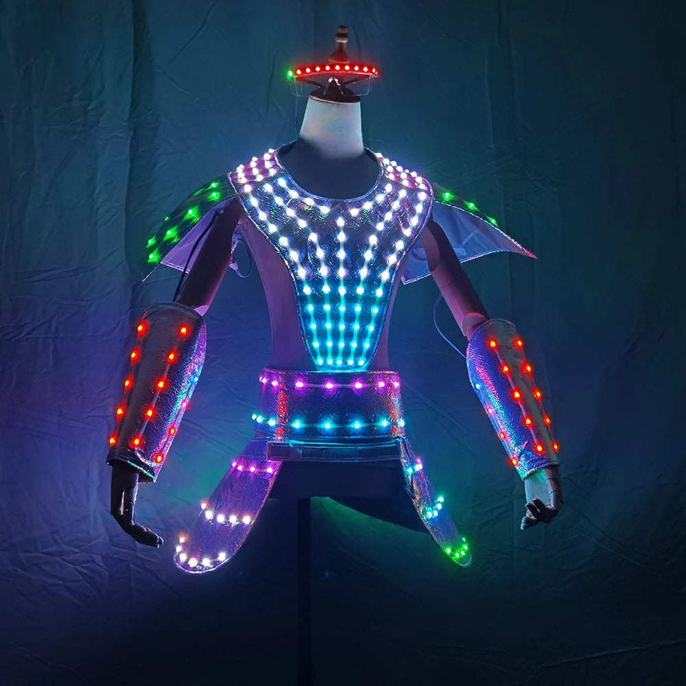 LED Dress for Women Future Technology Cosplay Costume With Sexy Silver Laser