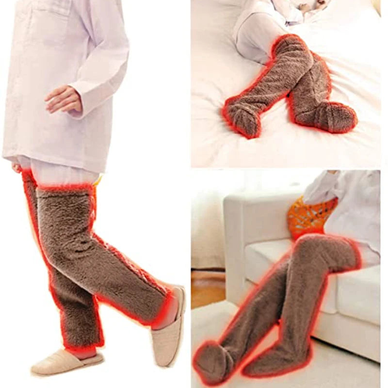 Winter fuzzy knee high warm stockings women