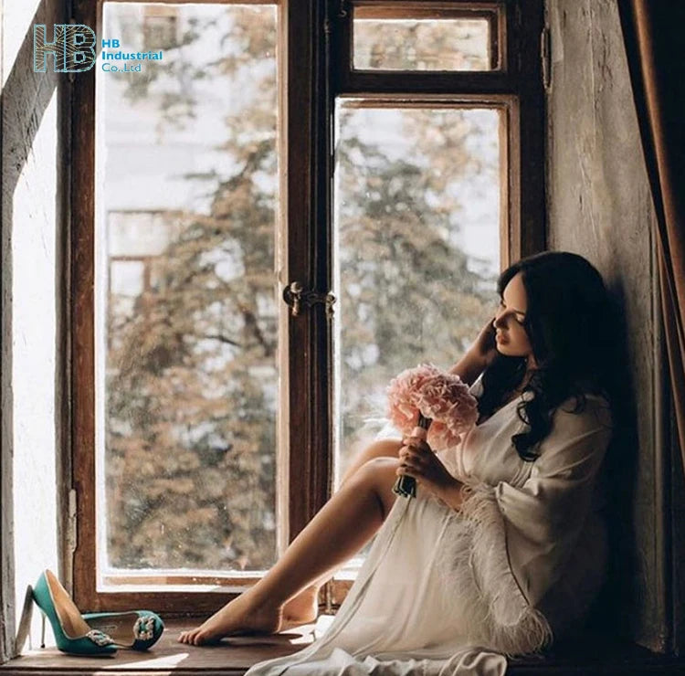 White silk lace robe