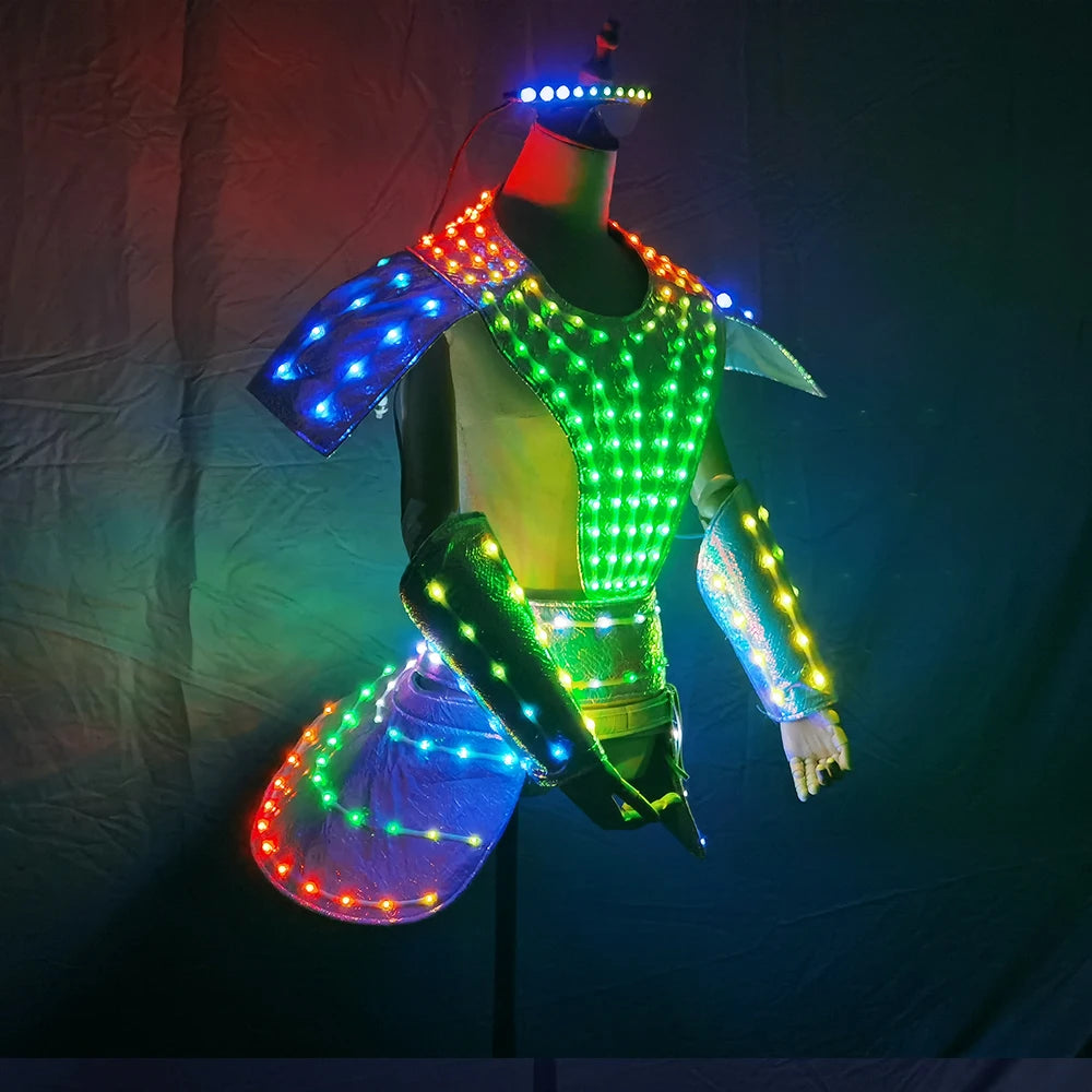 LED Dress for Women Future Technology Cosplay Costume With Sexy Silver Laser