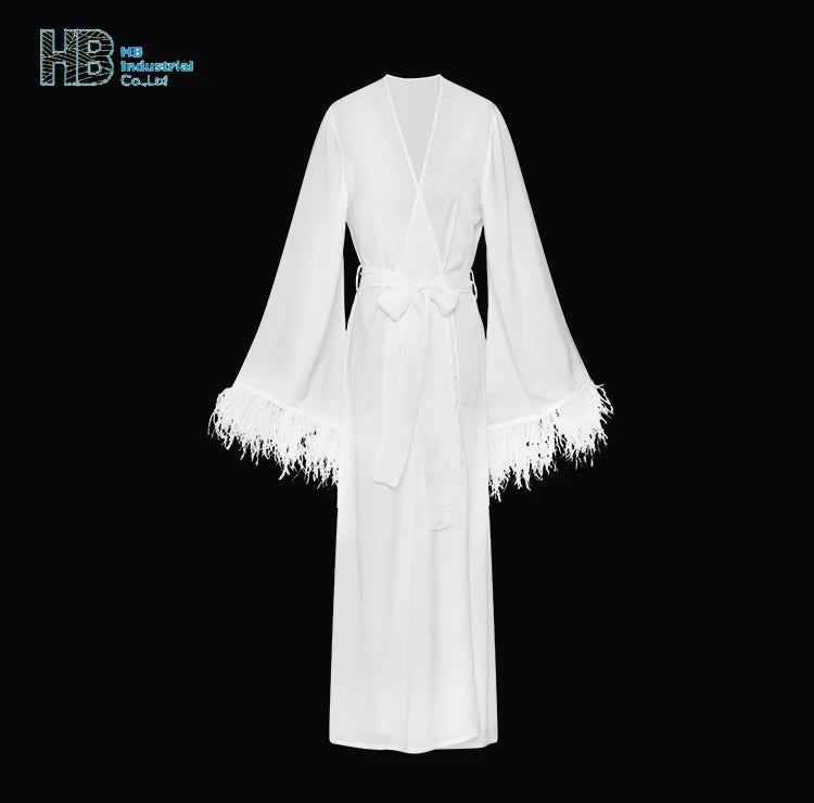 White silk lace robe
