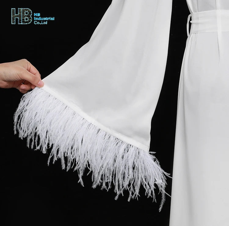 White silk lace robe